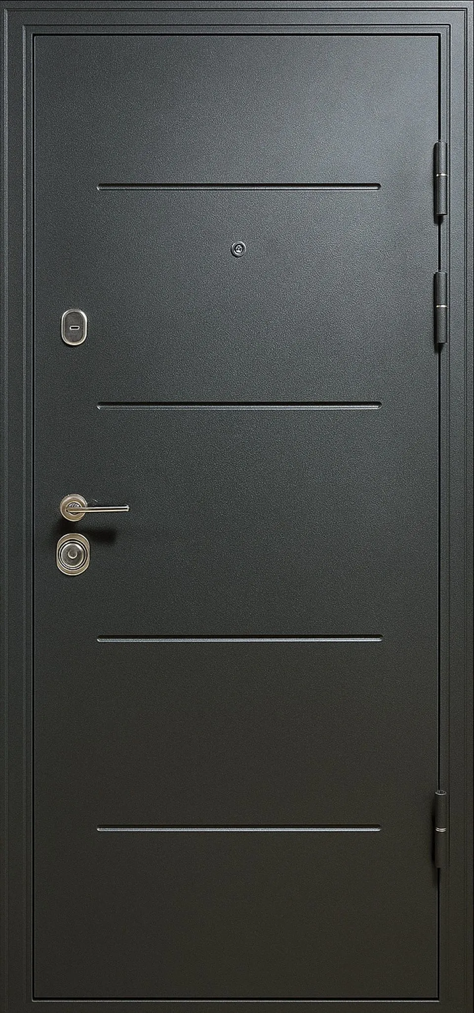 Входная дверь КВАТРО BLACK 960*2051 (КВАТРО BLACK ясень белый)