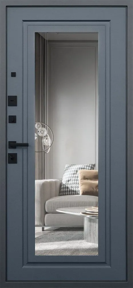 Входная дверь Триумф неоклассика с зеркалом 880*2050 (Триумф неоклассика с зеркалом графит)