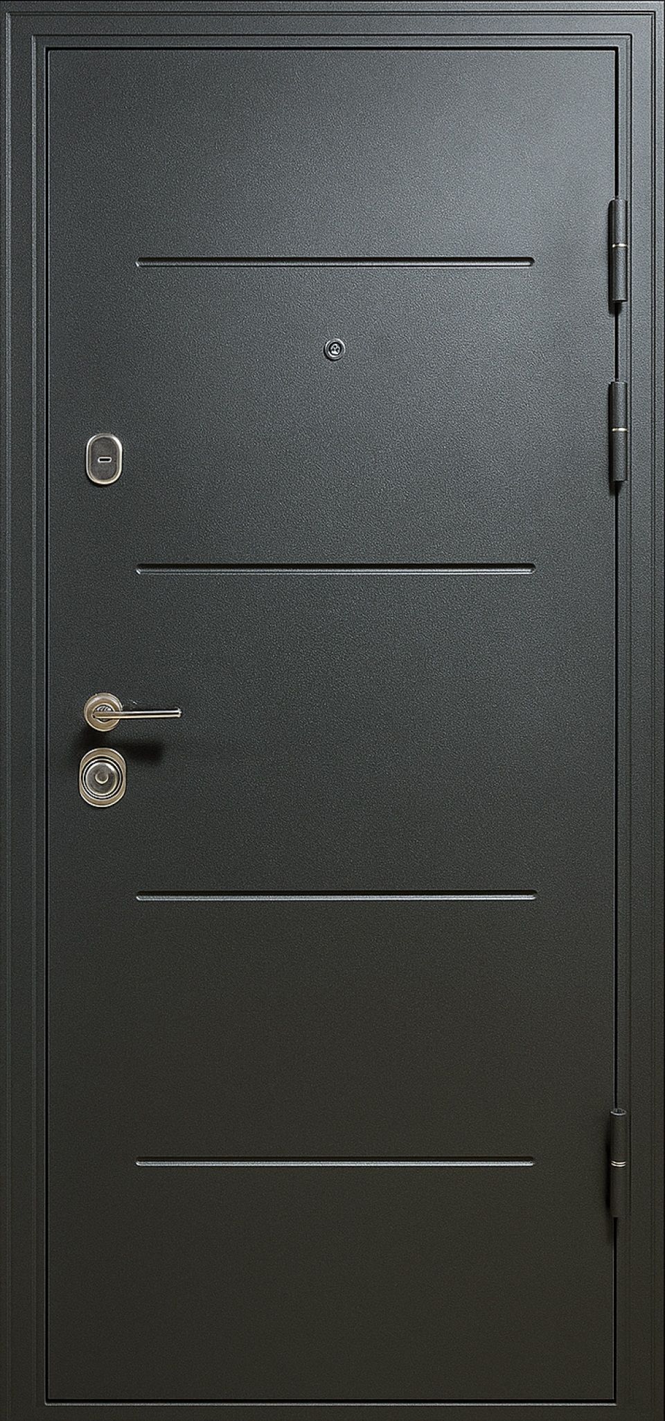 Входная дверь КВАТРО BLACK 960*2051 (КВАТРО BLACK ясень белый)