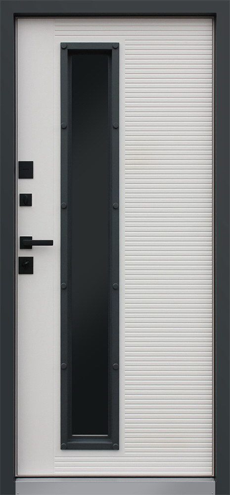 Входная дверь Романо термо с окном 880*2050 (Романо термо с окном капучино ZB 853-2)