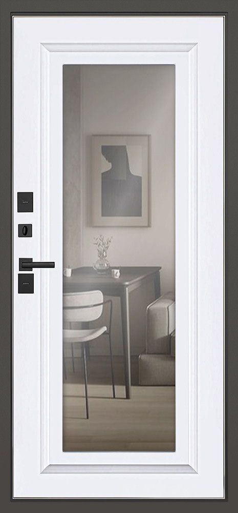 Входная дверь Арина с зеркалом 880*2050 (Арина с зеркалом белый матовый)