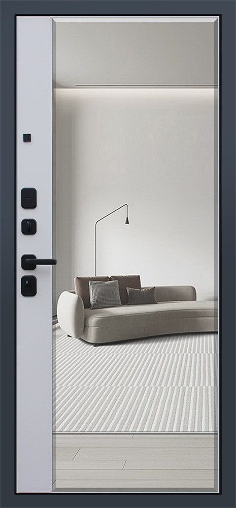 Входная дверь Бирмингем с зеркалом 880*2050 (Бирмингем с зеркалом капучино ZB 853-2)