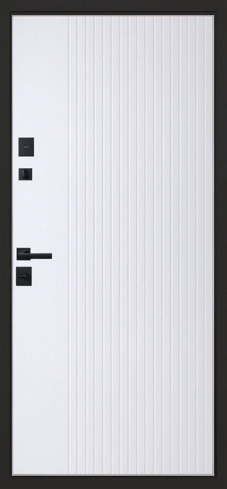 Входная дверь Дизайн с механическим замком 880*2050 (Дизайн с механическим замком белый матовый)