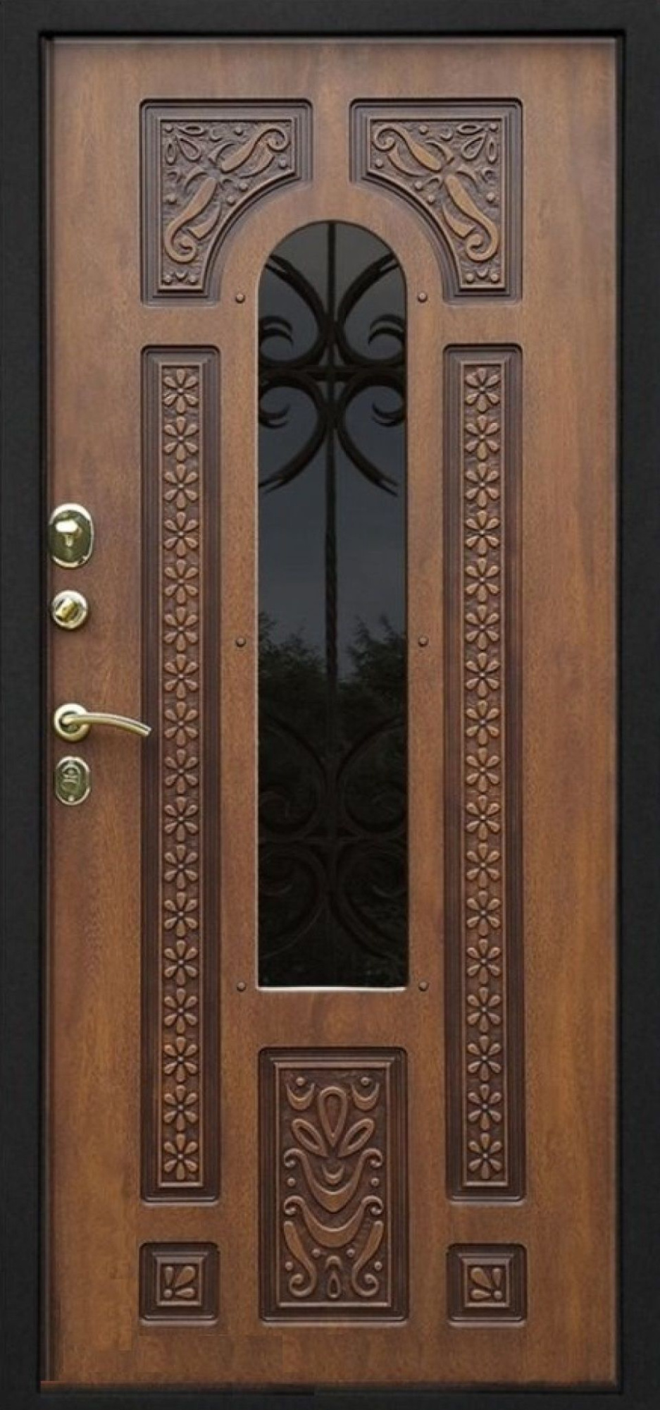 Входная дверь ЛАЦИО С ТЕРМОРАЗРЫВОМ 860*2050 (ЛАЦИО С ТЕРМОРАЗРЫВОМ винорит золотой орех)