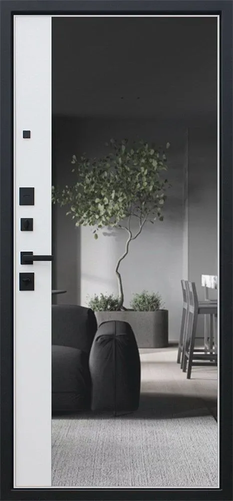 Входная дверь Линия с зеркалом 880*2050 (Линия с зеркалом капучино ZB 853-2)