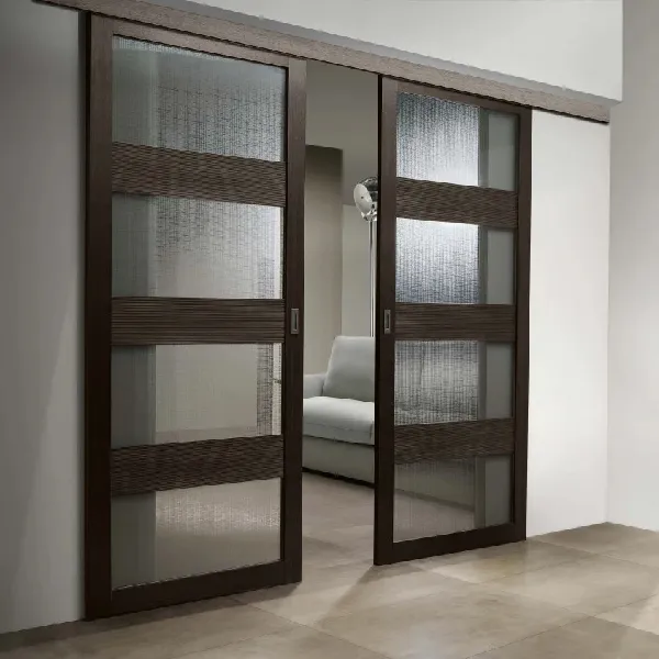 Комплект для двустворчатой синхронной двери, обычный стопор, потолочное крепление SLIDING SYNCRO до 60 кг