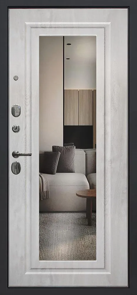 Входная дверь Триумф с зеркалом "Элит" 880*2050 (Триумф с зеркалом сосна белая 50977-94)