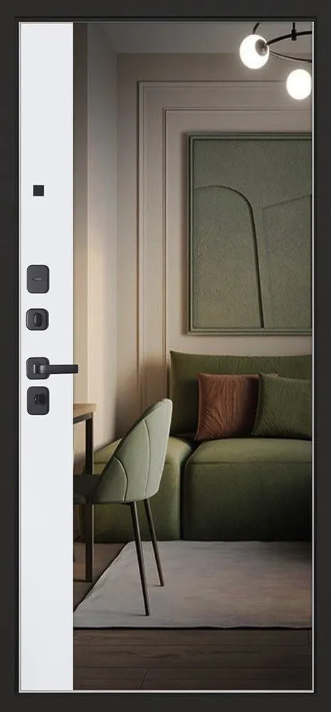 Входная дверь Соната с зеркалом 880*2050 (Соната с зеркалом белый матовый)