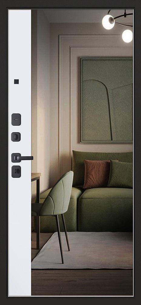 Входная дверь Соната с зеркалом 880*2050 (Соната с зеркалом белый матовый)